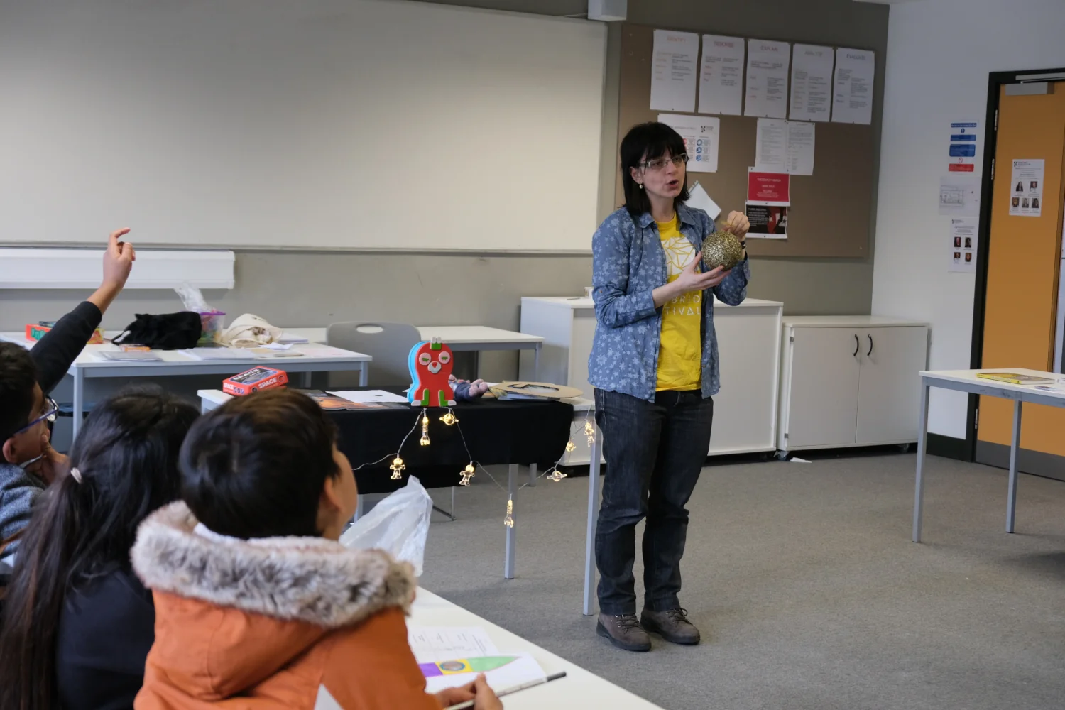 the author of Your Adventures at CERN and other science books for children, Letizia Diamante, presents in Cambridge